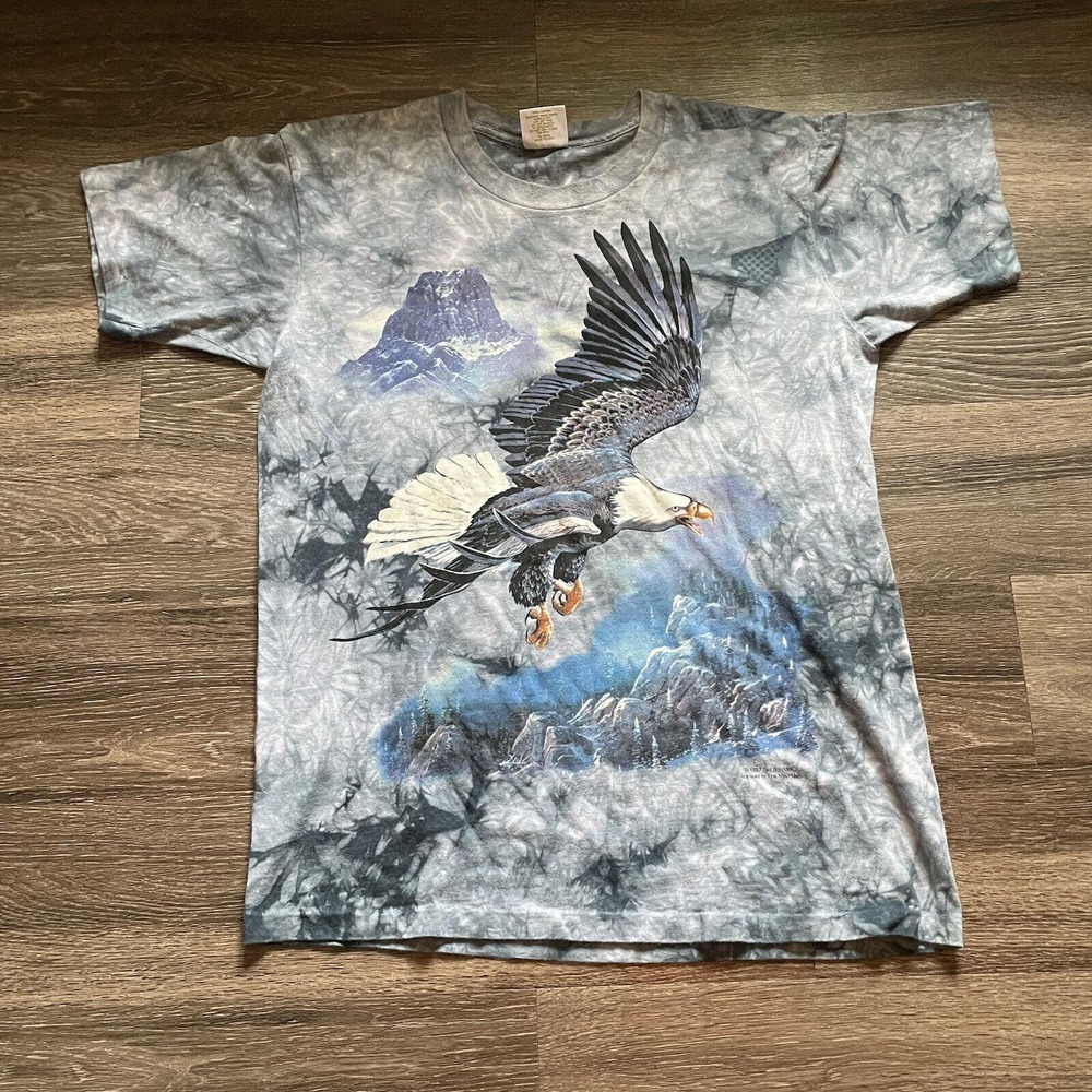 VTG 1997 Tennessee River Gold Eagle Graphic Mountain T Shirt Large Single Stitch